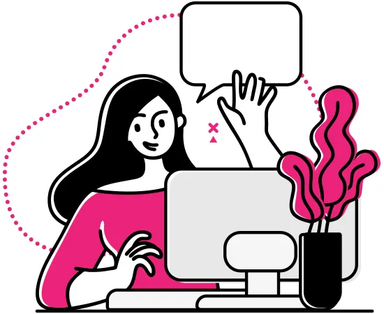 A Creatives.Hu csapatával történő kapcsolatfelvétei lehetőséget ábrázoló modern flat design illusztráció.