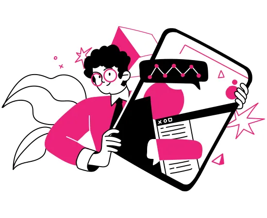 A grafikai tervezés folyamatát ábrázoló modern flat design illusztráció.