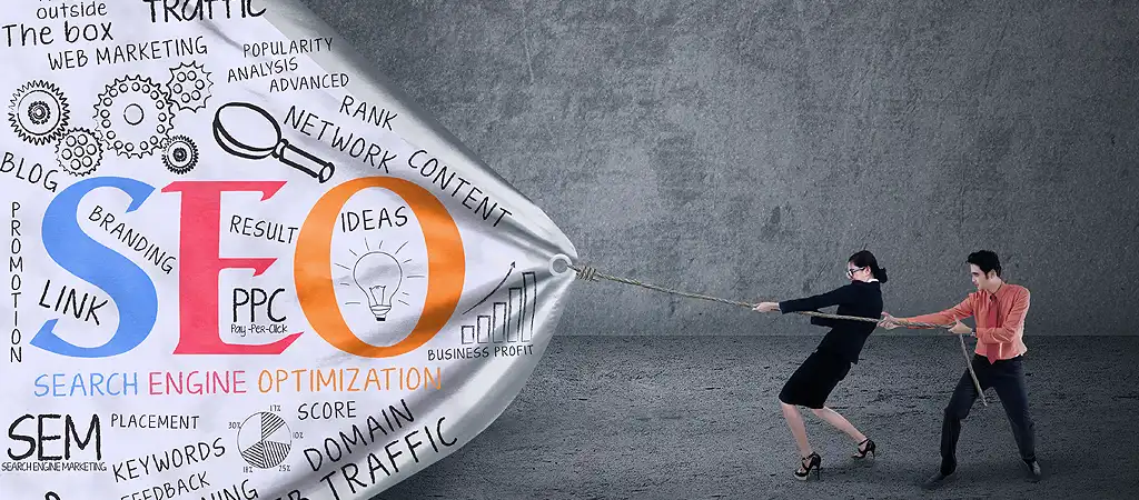 A leggyakoribb SEO hibák elkerülését ábrázoló kép.