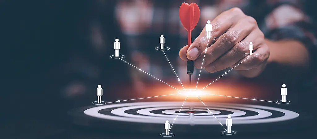 Céltábla, ami jelképezi a célcsoportokat és a pontos célzás jelentőségét a Google hirdetéskezelésben.