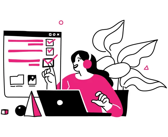 A google hirdetéskezelés folyamatát ábrázoló modern flat design illusztráció.